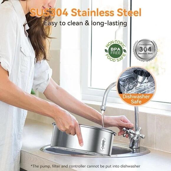 Meowant Stainless Steel Dog Water Fountain-DF01 - Picture 4 of 7